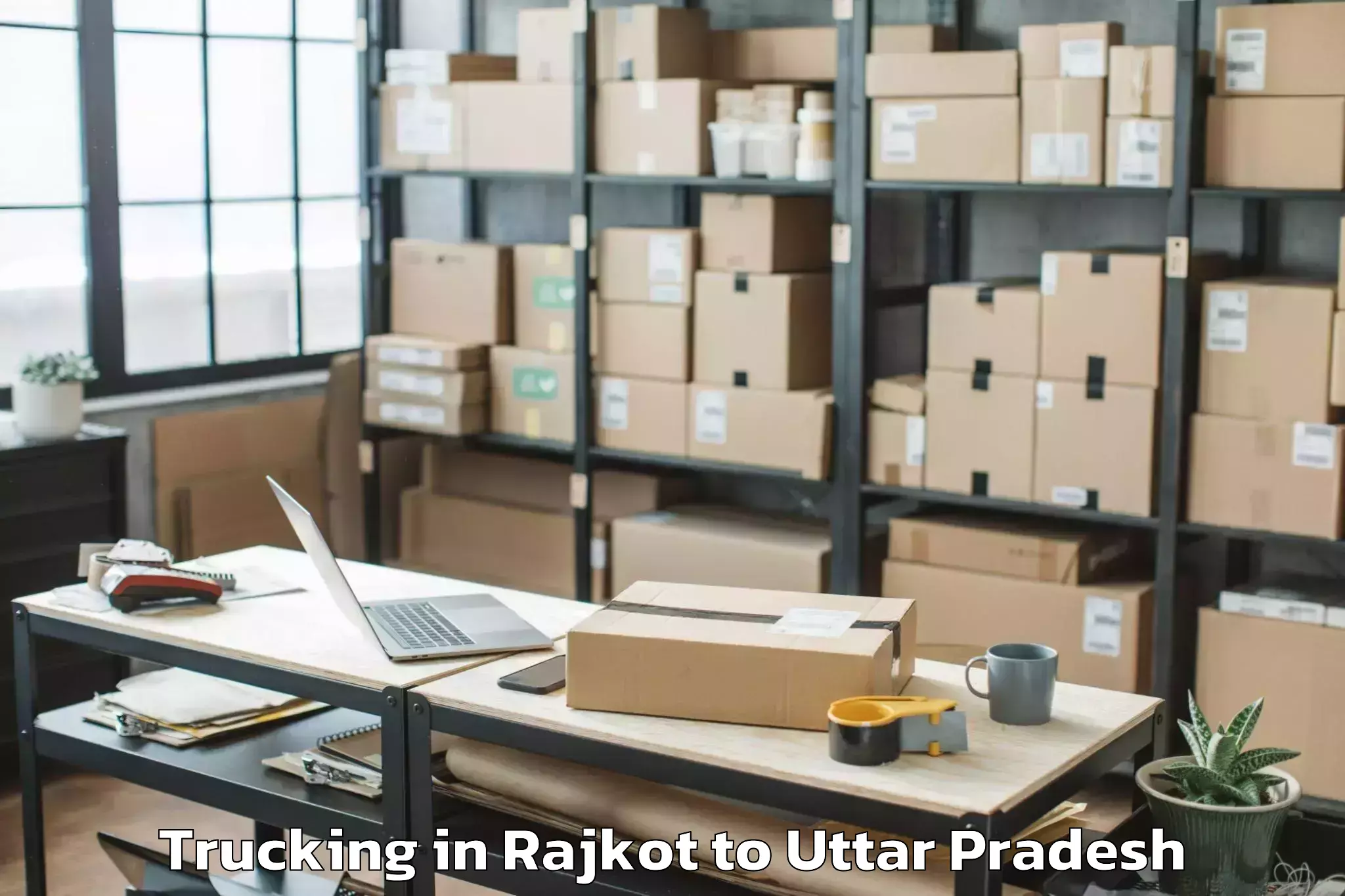 Easy Rajkot to Barsana Trucking Booking